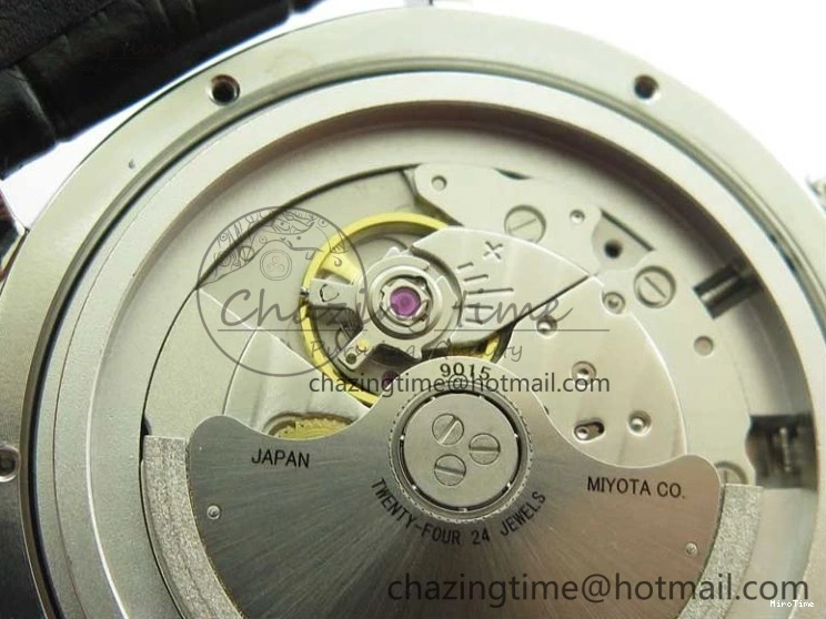 MIROTIME 0308 Vibrant Portofino IW459402 SS MKS 1:1 Best Edition White Dial on Black Leather Strap Miyota 7086
